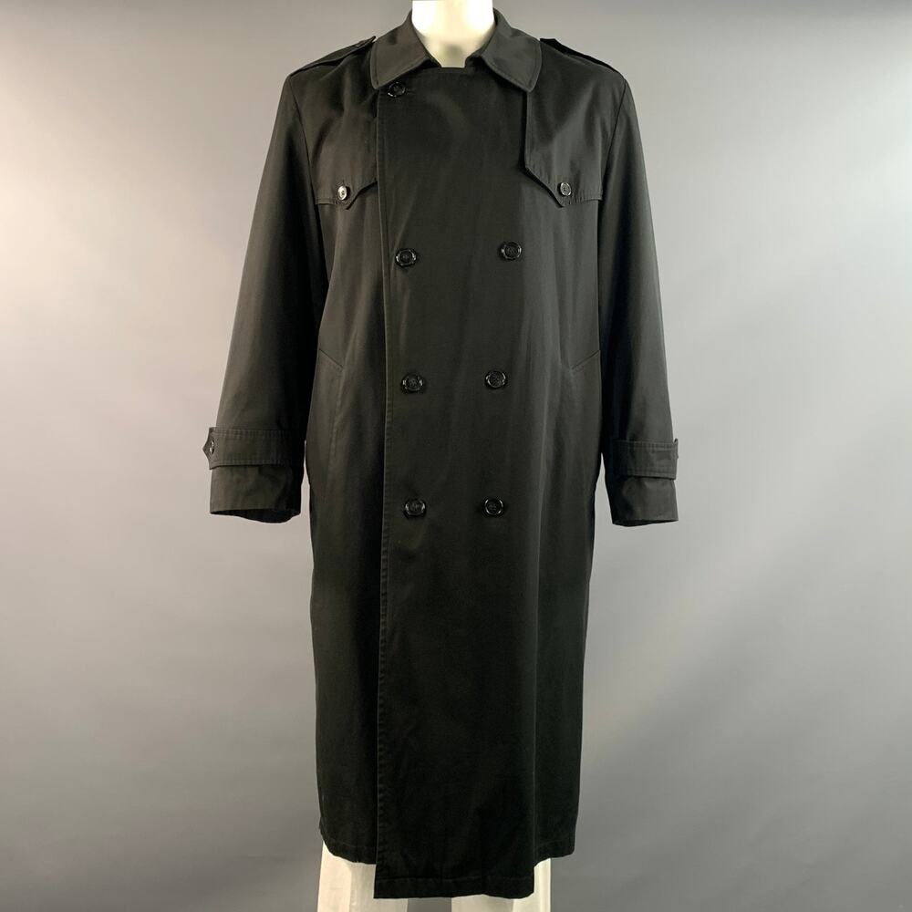 CHRISTIAN DIOR Chest Size 40 Size 40 Black Cotton Blend Trenchcoat